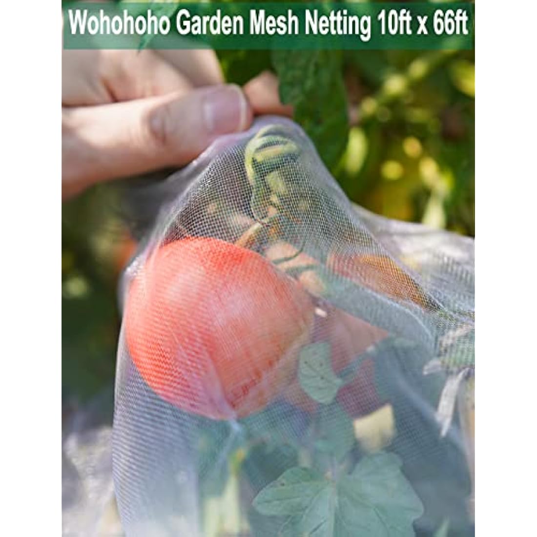 Wohohoho Garden Insect Mesh Netting 10ft x 64ft (3m x 20m), 1mm Ultra Fine Plant Covers for Garden Protection. Mosquito Net Pest Barrier for Vegetables Fruits Greenhouse Row Cover Raised Bed Barrier