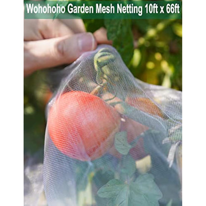 Wohohoho Garden Insect Mesh Netting 10ft x 64ft (3m x 20m), 1mm Ultra Fine Plant Covers for Garden Protection. Mosquito Net Pest Barrier for Vegetables Fruits Greenhouse Row Cover Raised Bed Barrier
