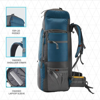 TRAWOC STONEX 60 Ltr Travel Backpack Trekking Rucksack bag for Men & Women Travel Bag Hiking Backback, HK001