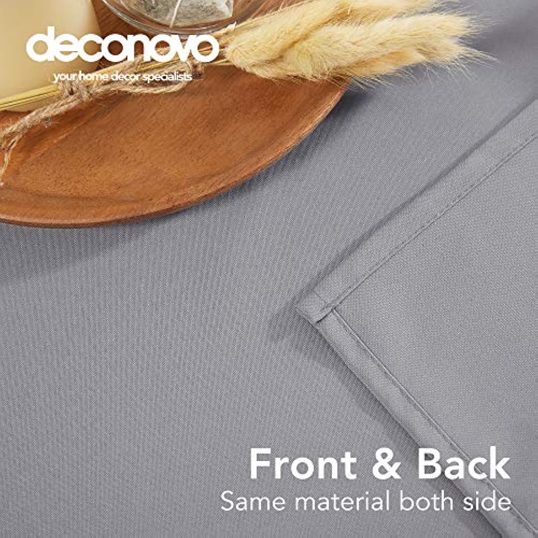 Deconovo Oxford Decorative Table Cloth Rectangle Water Resistant Tablecloth for Home 137x200cm(54x79in) Grey