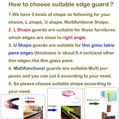 M2cbridge L Shape Extra Thick Furniture Table Edge Protectors Foam Baby Safety Bumper Guard 6.5 Ft (Yellow(6.5ft x 2))