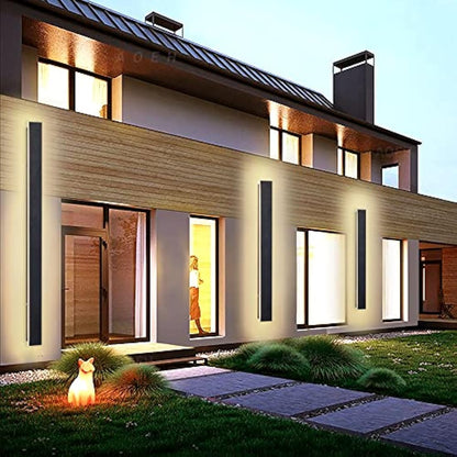 Outdoor Wall Lights LED Black Long Wall Sconce Ip65 Waterproof Outside Lights Rectangular Wall Lighting 3000k 45W Aluminum Exterior/Indoor Wall Light For Garden Villa Porch Terraces Garage,125cm*1