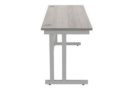 Office Hippo Essentials Rectangular Desks, Home Writing Computer Desk Office Desk For Work Place Or Home, Home Office Desk With Cable Port Management