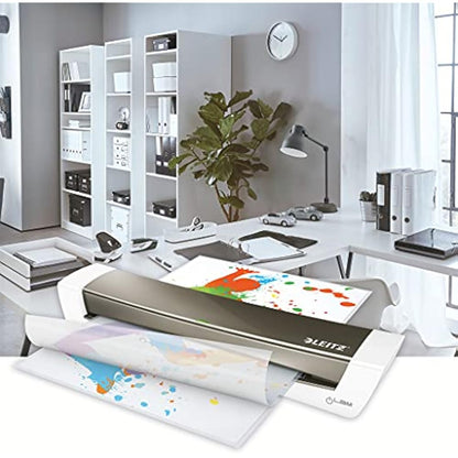 Leitz 74401089 iLam A3 Laminator, Ideal for Home Office - Metallic Dark Grey