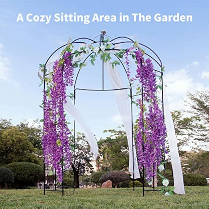 SCENDOR 4-Sided Garden Arbours Birdcage Shape Metal Gazebo Pergola Pavilion 106.7"L x 81.5"H x 81.5"W, Garden Rose Pavilion Arch for Backyard, Lawn, Wedding Decorations Ceremony