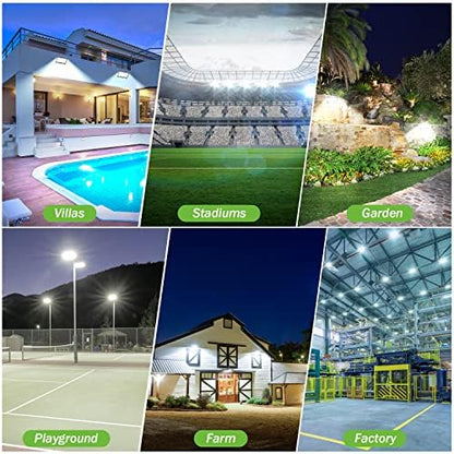 YIQIBRO 300W LED Floodlight Outdoor, 30000LM 6500K Outdoor Flood Lights Super Bright LED Security Light, IP67 Waterproof Spotlight for Garden, Garage, Yard, Factory, Warehouse