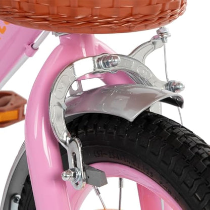 STITCH Retro 14 Inch Kids Bike for 2-9 Years Old Girls, 12/14/16/18 Inch Wheels Girls Bike with Stabilisers & Basket