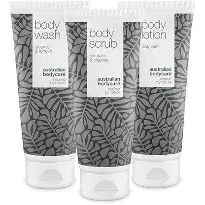 3 products for spots, acne and blackheads on the back and bottom from Australian Bodycare |Tea Tree Oil specially suited to prevent skin problems on your back and bottom