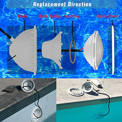 LyLmLe Swimming Pool Lights PAR56 18W Underwater Lights LED Submersible Waterproof IP68 12V DC/AC,6000K Cold White