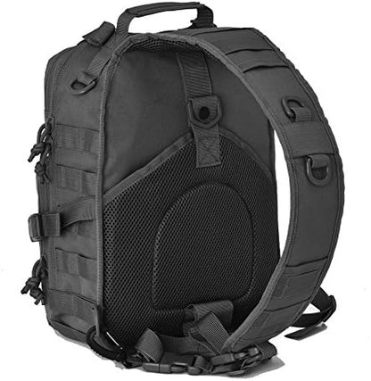 Gowara Gear Tactical Sling Bag Pack Military Rover Shoulder Sling Backpack (Black)