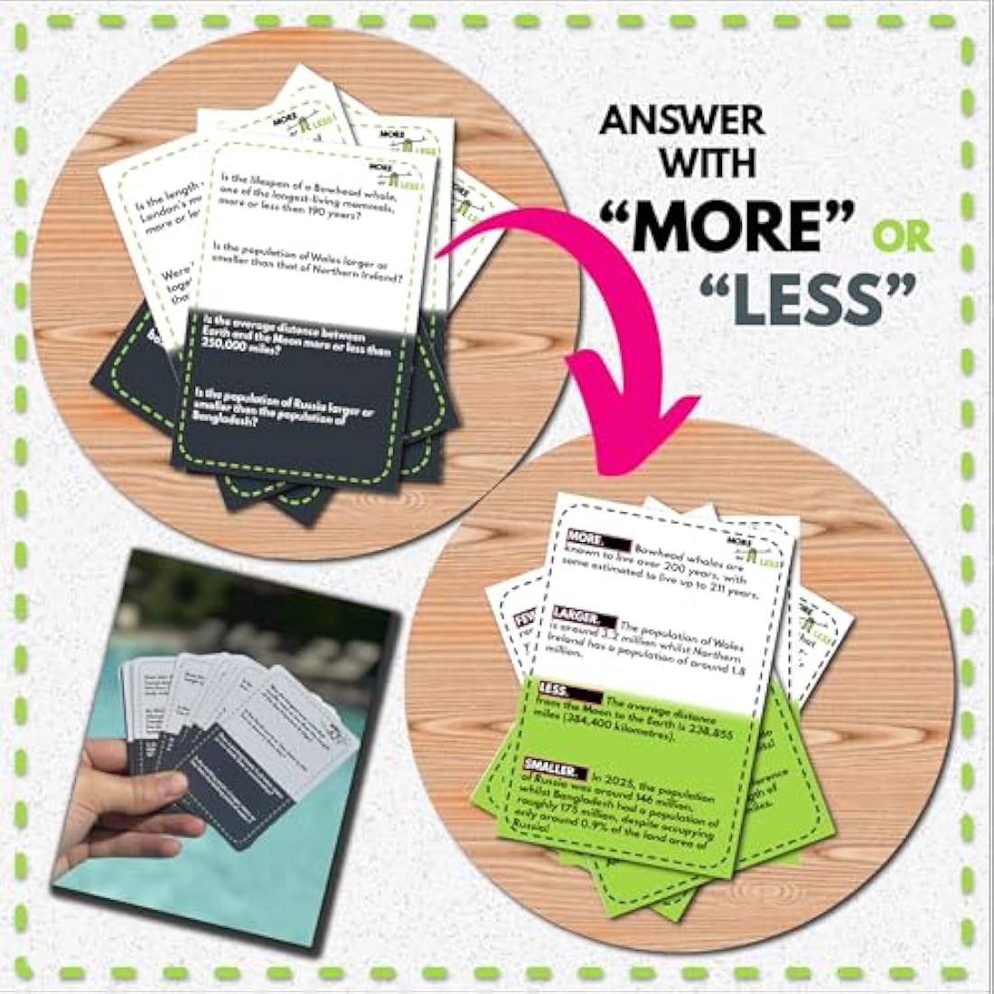 More or Less History Edition Card Game | 2 Players + | Travel & Pocket Card Game for Kids, Teens & Adults | Play Anywhere