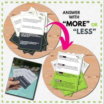 More or Less History Edition Card Game | 2 Players + | Travel & Pocket Card Game for Kids, Teens & Adults | Play Anywhere