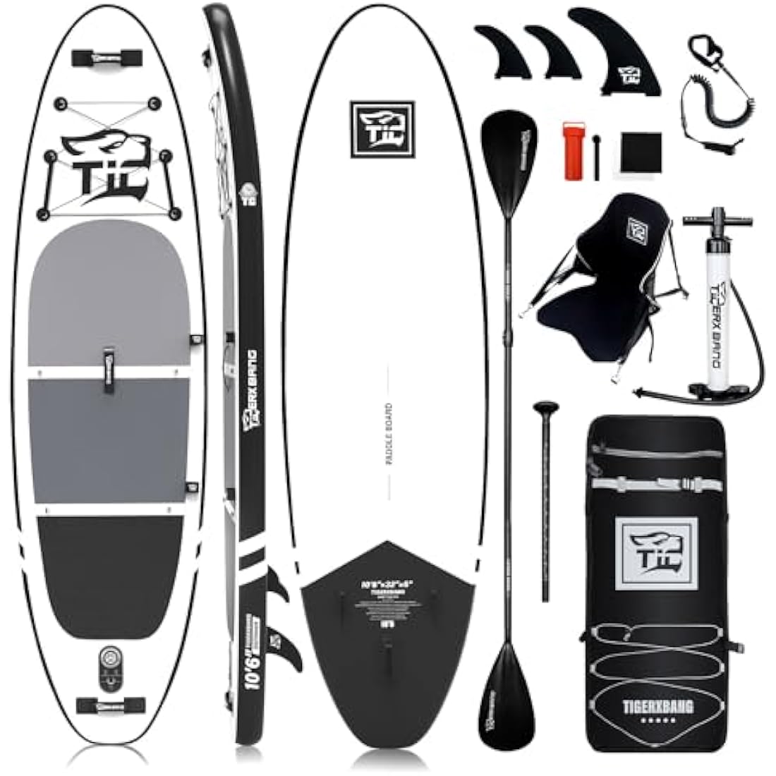 TIGERXBANG Stand Up Paddle Boards 10'6" x 32" x 6"丨10' x 31" x 6" with Premium SUP Board Accessories, Inflatable Paddle Boards for Adults/Kids Stand Up PaddleBoarding