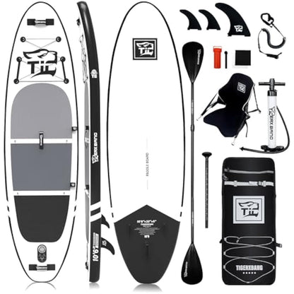 TIGERXBANG Stand Up Paddle Boards 10'6" x 32" x 6"丨10' x 31" x 6" with Premium SUP Board Accessories, Inflatable Paddle Boards for Adults/Kids Stand Up PaddleBoarding