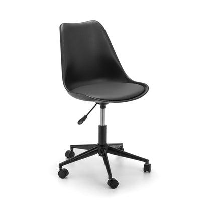 Julian Bowen Erika Office Chair, Black - H92 x W50 x D56cm