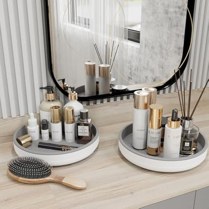 4 Pack 10 Inch Non-Skid Lazy Susan Turntable Organizers - Rotating Tray for Pantry Organization and Storage, Kitchen, Cabinet, Fridge, Bathroom Vanity, Countertop, Under Sink Organizing, Spice Rack