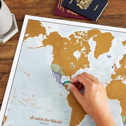 Scratch The World® Travel Map - Scratch Off World Map Poster + Bonus Europe Scratch - Maps International - 50 Years + of map Making - Most Detailed Map Gift