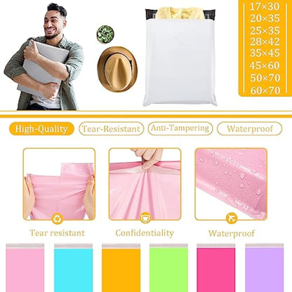 YAAVAAW 50pc 28x42cm Yellow Vinted Postage Bags Mailing for Clothes,Mailing Poly Postal Self Seal Bags,Parcel Shipping Strong Packaging Bag Delivery Plastic Envelopes Posting Clothes Parcel