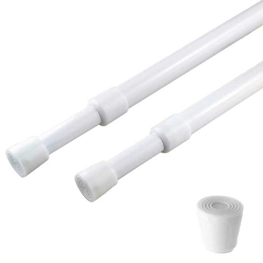 2 Pack Curtain Rod Adjustable 28-43 Inches?5/8" Diameter? White?Small Short Expandable Spring Loaded Tension Rods For Window, Bathroom,