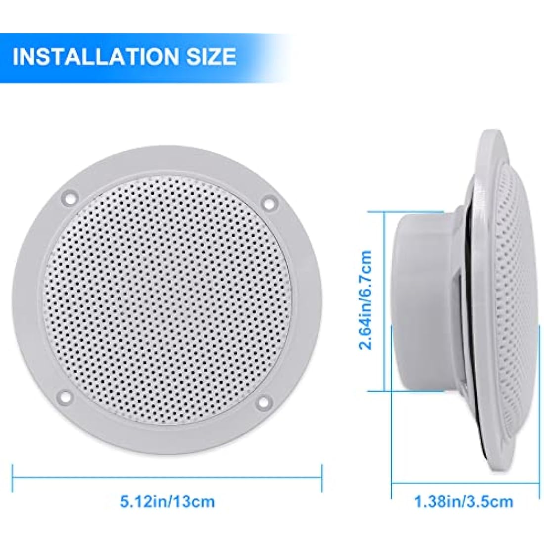 Herdio 160W 4 Inch Ceiling Speaker Kit Amplifier Water Resistant Ceiling Speakers For Bathroom Kitchen Home Outdoor,compatible with Bluetooth