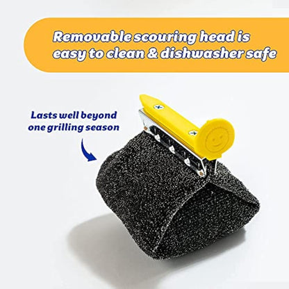 Scrub Daddy BBQ Daddy - BBQ Cleaning Brush Replacement Head, Barbeque Grill Cleaner, Wire Bristle Free with FlexTexture, Barbecue Cleaner Brushes, High-Tech Cleaning Accessories for Men