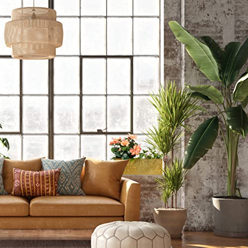 Relaxdays Window Box For Interior, Planter, Metal Cachepot For Flower- and Herb Pots, Rectangular Tub, Gold