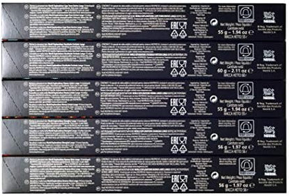 Nespresso World Explorations Pack: Envivo, Fortissio, Linizio, Shanghai, Buenos Aires Lungo - 50 Capsules