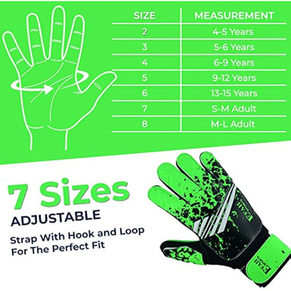 EFAH SPORTS Football Goalkeeper Gloves For Boys kids Children Youth Soccer Goalie Glove with Super Grip Palms