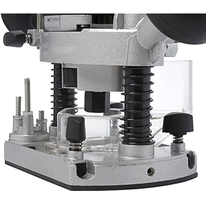 Trend T4 1/4 Inch Variable Speed Workshop Router and Kitbox, Perfect for Hinge Cutting, Timber Profiling & Hand Carving, 850W 115v T4ELK, Black