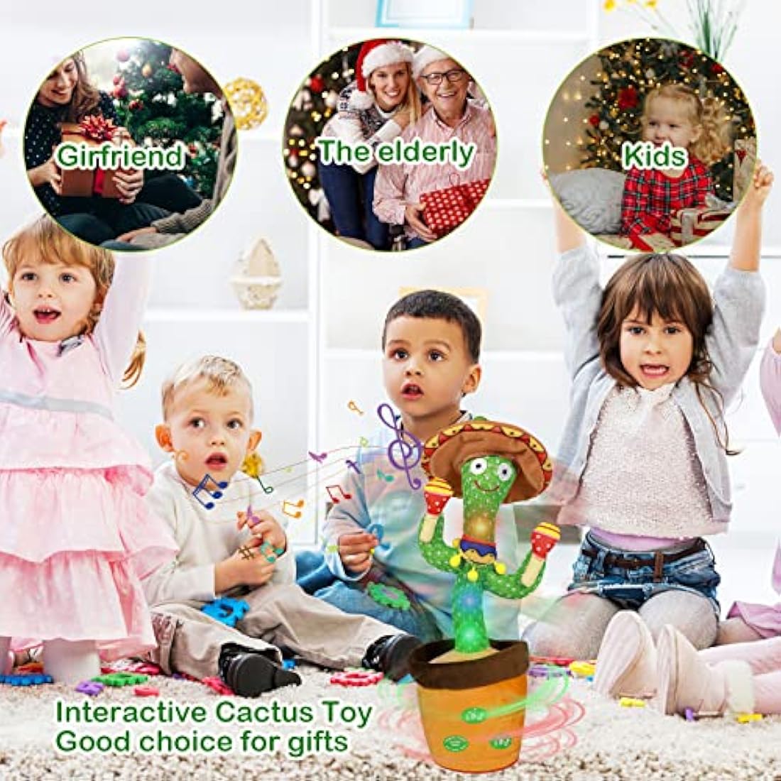HICAS Dancing Talking Cactus Toy Repeat What You Say Singing Cactus Voice Recorder Baby Toys Volume Control with 120 Songs Funny Children Education Toys, Gifts and Home Decoration
