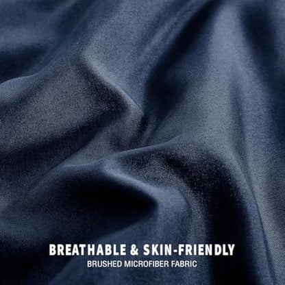 Exclusivo Mezcla 7.5 Tog King Size Duvet All Seasons, Ultra Soft Reversible Coverless Duvet, Lightweight Down Alternative Comforter, 230x220 cm Navy/Blue