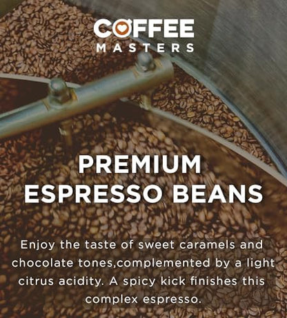 Coffee Masters All Day Blend Espresso Coffee Beans 4x1kg - Medium Roast for Strong and Full Bodied Flavour, Whole Bean - Ideal for Barista Machines