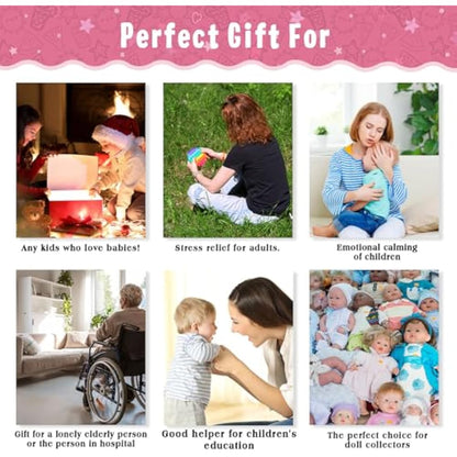 Vollence 12 inch Full Silicone Baby Dolls Anatomically Correct Lifelike Newborn Babies Stress Relief Stress Toys for Kid - Girl