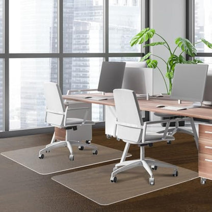 SHAREWIN Office Chair Mat for Hard Wood Floors, 120x90 cm Heavy Duty Anti-Slip Hardwood Floor Protector Rug, Easy Clean