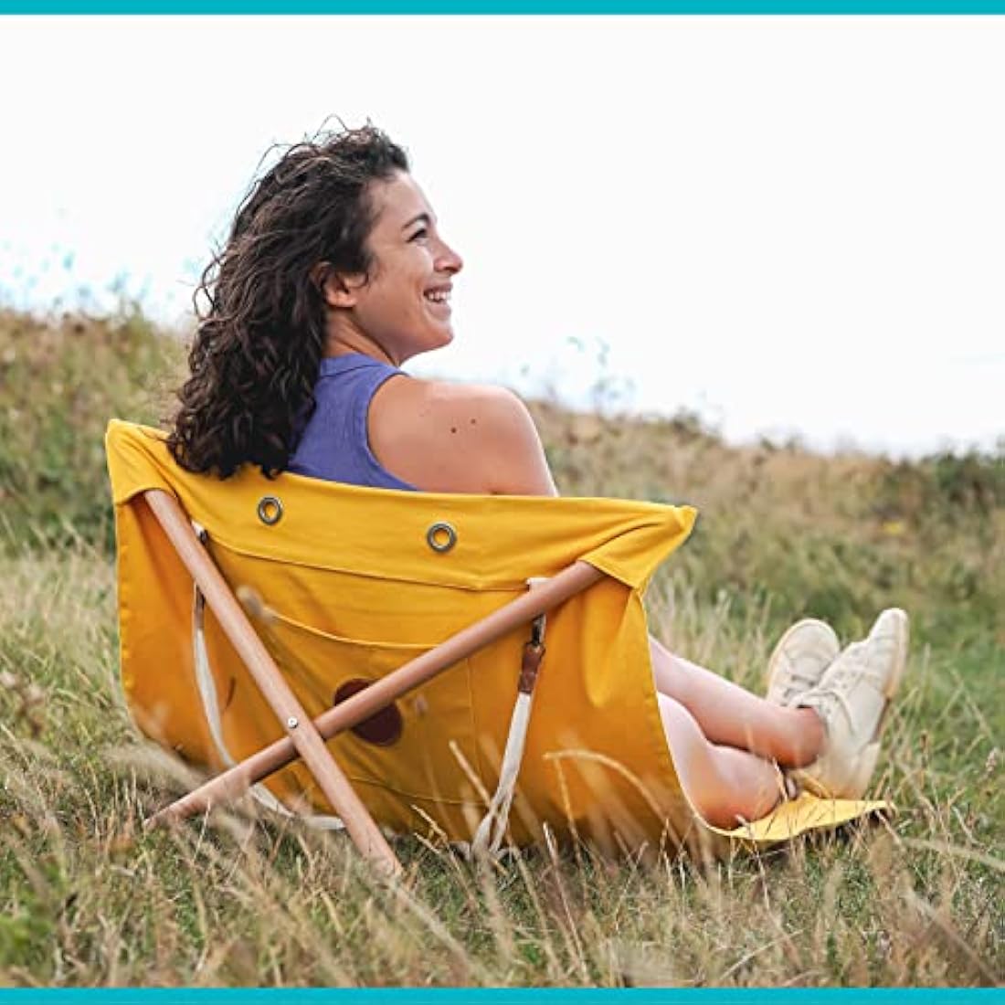 Letssunsit Sunsit - Park & Beach Blanket Chair. Foldable Lounger, Lightweight & Practical - Great Present/Gift - Trendy Foldable Chair - Sunbed - Garden & Park - 100% Cotton Mat