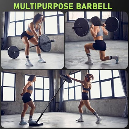 PhysKcal Olympic Barbell, 15kg/20kg Multipurpose Bar, 6.6ft/7.2ft Men's and Women’s Barbell for Weightlifting Powerlifting, 2 Inches Barbell Bar for Squat, Bench Press, Deadlift
