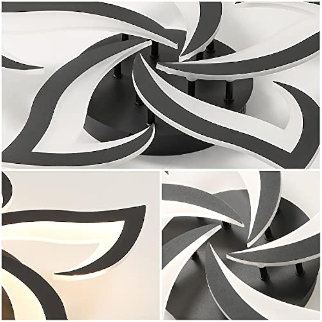 Riserva Dimmable LED Ceiling Light, 40W 4700LM Modern Acrylic Ceiling Lights with Remote Control, Creative Petals Design, Ceiling Lamp for Living Room, Bedroom, Dining Room, Φ60cm