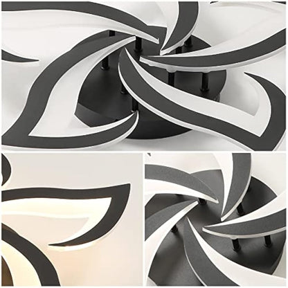 Riserva Dimmable LED Ceiling Light, 40W 4700LM Modern Acrylic Ceiling Lights with Remote Control, Creative Petals Design, Ceiling Lamp for Living Room, Bedroom, Dining Room, Φ60cm