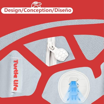 Turtle Life BBQ Grill Cover, 46 Inch Heavy Duty Waterproof Barbecue Gas Grill Covers for Flat Top Griddle, Anti-Fading Cover for 3-4 Burner Gas BBQ Grill, Grey 120x60x100cm