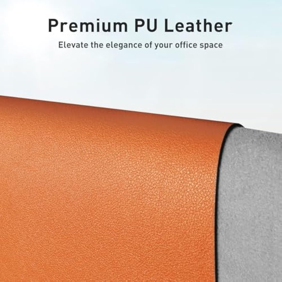Aothia Leather Pad, Mouse Mat, Office Desk Mat, Non-Slip PU Leather Desk, Laptop Desk Pad, Waterproof Desk Writing Pad for Office and Home(60x35cm,H Orange)