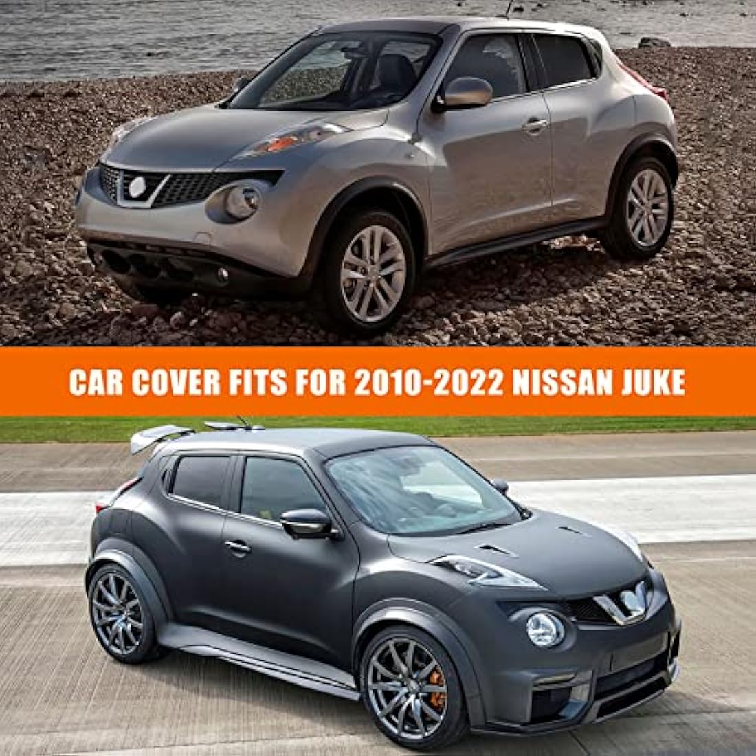 Opaltool Car Cover for Nissan Juke 2010-2022, 6 Layers Waterproof Sun Rain UV Dust All Weather Protection Short Wheel Outdoor Full Cover with Side Door Zipper
