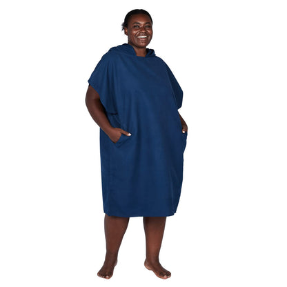 Dock & Bay Adult Beach Poncho - Hooded Towel with Deep Pockets - for Beach & Pool - Super Absorbent, Quick Dry - Classic - Yosemite Navy, Medium