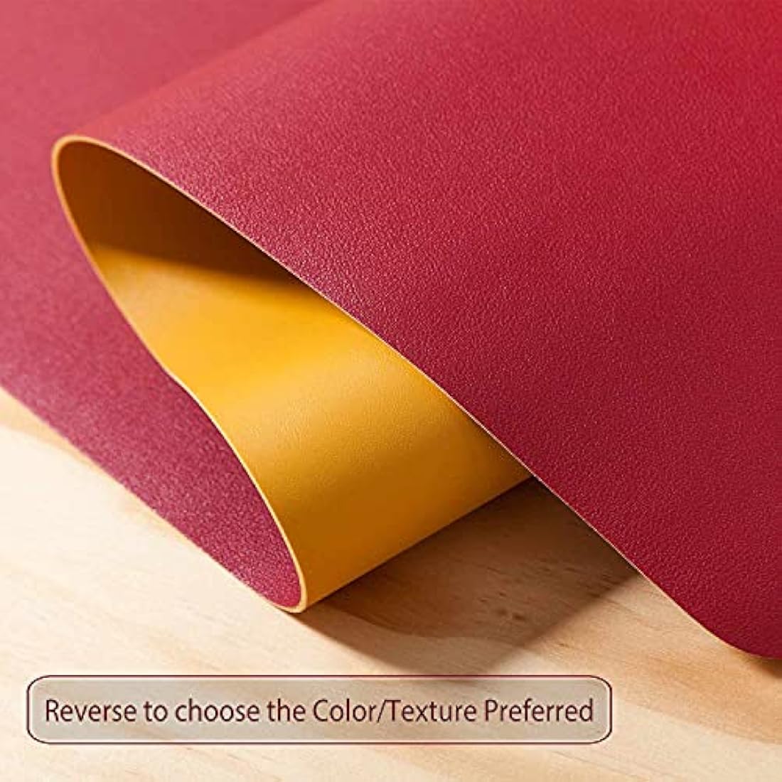 Desk Pad Large, Desk Mat, Extended Mouse Mat, Mouse Pad XL, Desk Blotter, DOBAOJIA Laptop Pad Writing Pad for Office/Home, Dual-Side Use PU Leather Waterproof 31.5" X 15.7" (Red/Yellow)
