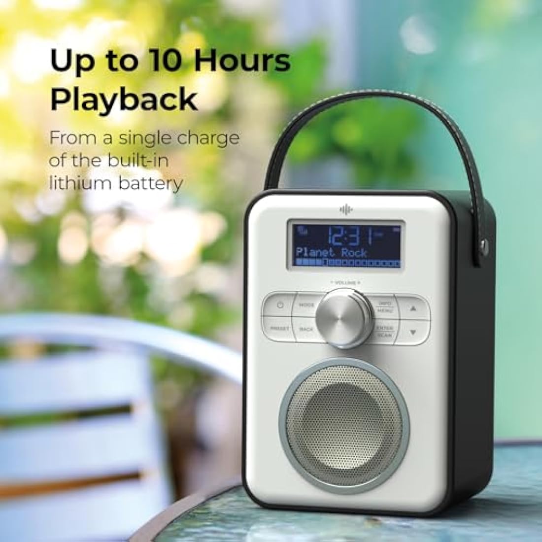 DAB Radio Portable, DAB/DAB Plus Radio, FM Radio, Portable Bluetooth Speaker, Digital Radio with USB Charging for 10 Hours Playback, Bluetooth Stereo Speakers, Rechargeable