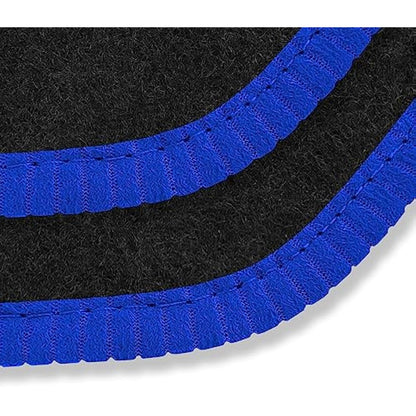 Car Mats FOR Ford Tourneo Connect 5 Seater 2015-2022 Black Carpet - Blue Ribbed Trim - Black Rectangle Heel Pad [SAPP-1634]