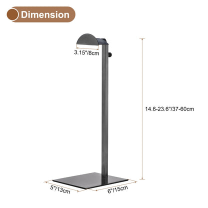 sourcing map Purse Display Stand Set 3 Pack Metal Adjustable Handbag Rack Single Hook Holder for Boutique Store - Black