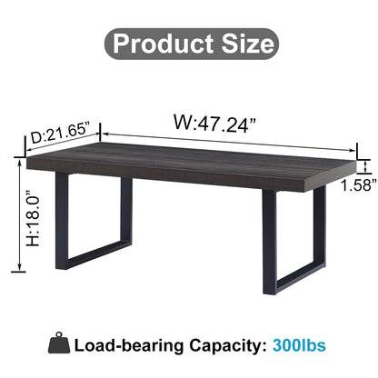IBF Coffee Table Living Room Wooden Center Coffee Tables 120cm Dark Oak