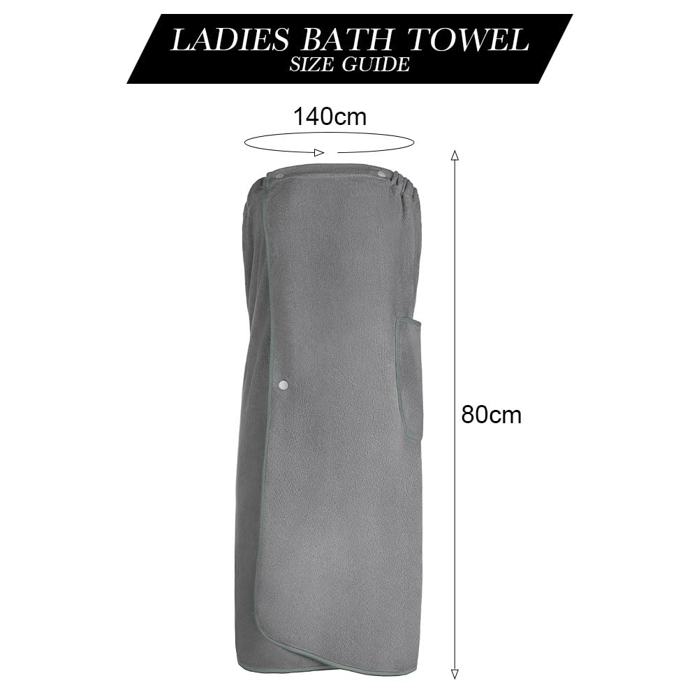 Aomig Towel Wrap Robe for Women, Quick Dry Microfibre Womens Body Wrap Towel, Bathrobe Wrap Adjustable Closure, Robe Spa Wraps