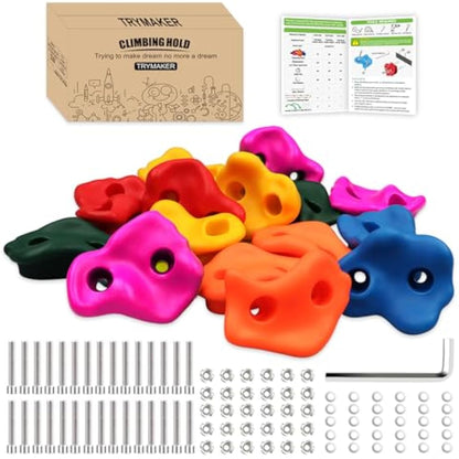 Trymaker Rock Climbing Holds,Climbing Wall for Kids,Climbing Set for Adult Indoor and Outdoor