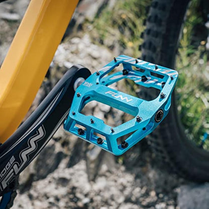 Funn Funndamental Flat Pedals - Wide Platform Bicycle Pedals for BMX/MTB Mountain Bike, Adjustable Grip for Outstanding Stability, 9/16-inch CrMo Axle